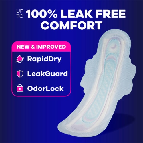 Always Ultra Thin Size 5 Extra Heavy Overnight Unscented Pads with Wings Perspective: back