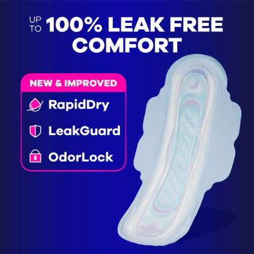 Always Ultra Thin Pads with Wings Overnight Absorbency Size 4 Unscented Perspective: back
