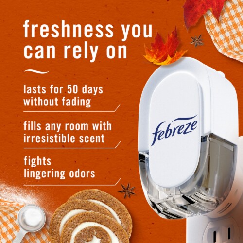 Febreze Odor-Fighting Fade Defy PLUG Air Freshener Pumpkin Roll Oil Refill Perspective: back