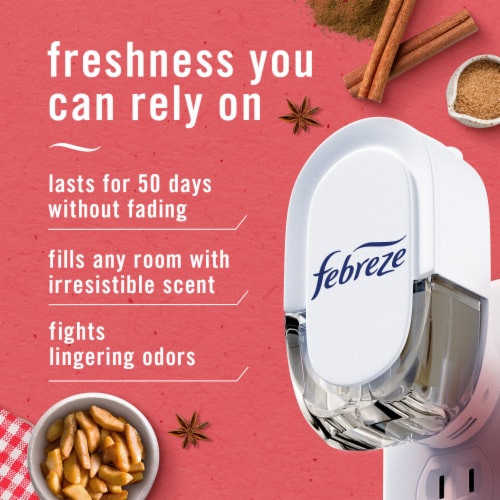 Febreze Odor-Fighting Fade Defy PLUG Air Freshener Apple Cider Oil Refill Perspective: back