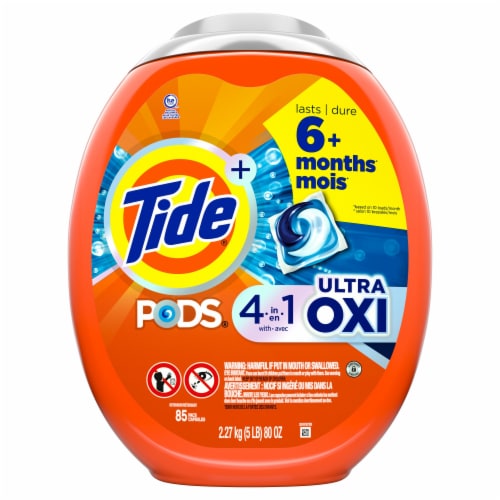 Tide PODS Ultra Oxi Liquid Laundry Detergent Soap Pacs Perspective: back