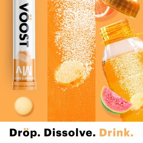 Voost Women's Orange Guava Flavored Effervescent Multi-Vitamin Tablets Perspective: back