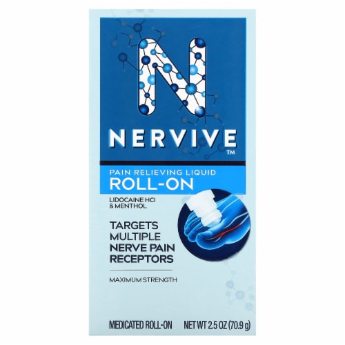 Nervive Nerve Care, Pain Relieving Roll On Liquid, Max Strength NoMess