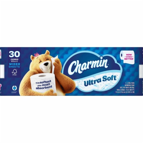 Charmin Ultra Soft Bath Tissue, Jumbo Roll, 2-Ply, 4.5 x 4.2 , 205 Sheet, 30 Ct Perspective: back