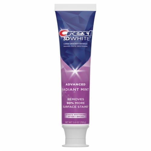 Crest 3D White Advanced Radiant Mint Teeth Whitening Toothpaste Perspective: back