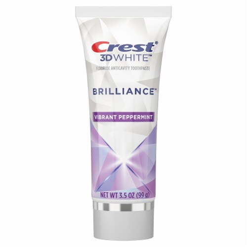 Crest 3D White Brilliance Vibrant Peppermint Teeth Whitening Toothpaste Perspective: back