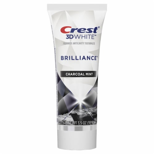 Crest 3D White Brilliance Charcoal Teeth Whitening Toothpaste Perspective: back