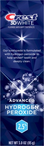 Crest 3D White Fresh Mint With Advanced Hydrogen Peroxide 2.5% Toothpaste Perspective: back