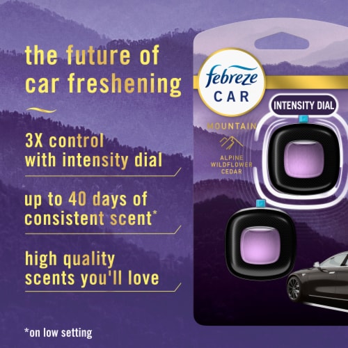 Febreze Car Air Freshener, Odor-Fighting Automotive Vent Clip, Mountain Scent Perspective: back