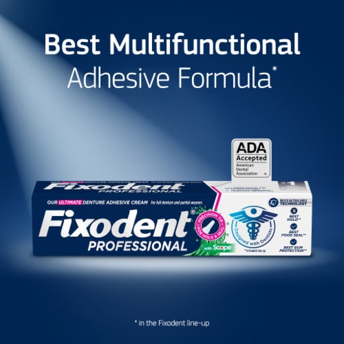 Fixodent Professional Plus Scope Ultimate Denture Adhesive Cream Perspective: back