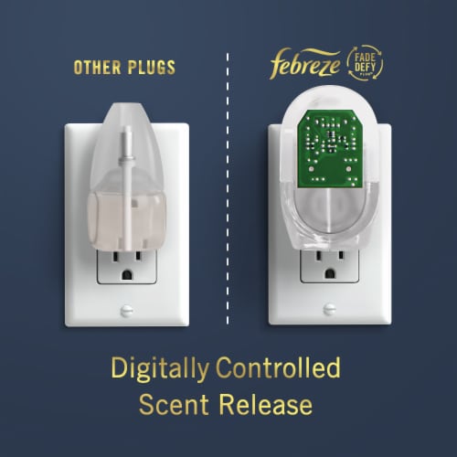 Febreze Plug with Fade Defy Technology Mountain Scent Air Freshener & Odor Fighter Perspective: back