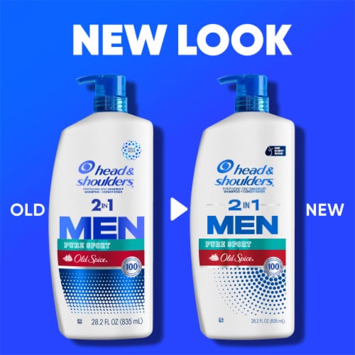 Head and Shoulders Old Spice Pure Sport Mens 2 in 1 Dandruff Shampoo and Conditioner Perspective: back