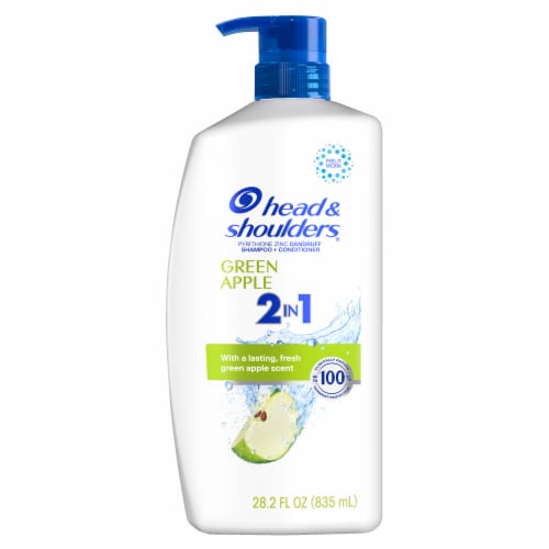 Head and Shoulders Dandruff 2 in 1 Shampoo and Conditioner, Green Apple for Daily Use Perspective: back