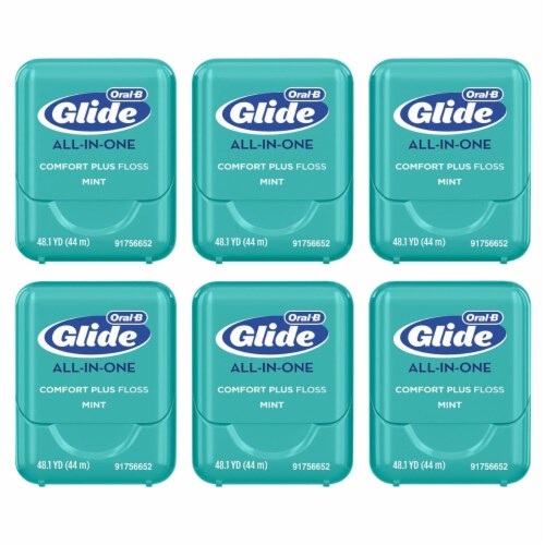 Oral-B Glide All-in-One Dental Floss, Brilliance Blast, 44 m (Pack of 6) Perspective: back