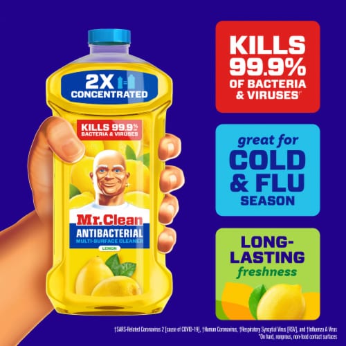 Mr. Clean Antibacterial All Purpose Cleaner Floor Cleaner for Mopping Cleaning Liquid Lemon Perspective: back