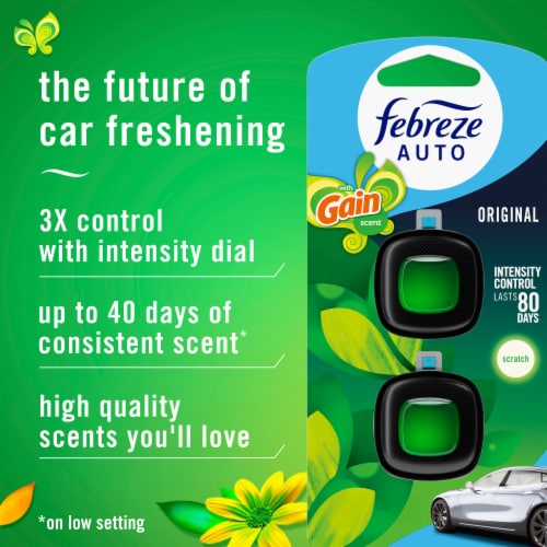 Febreze AUTO Air Freshener Vent Clip Gain Original Scent Car Vent Clip Perspective: back