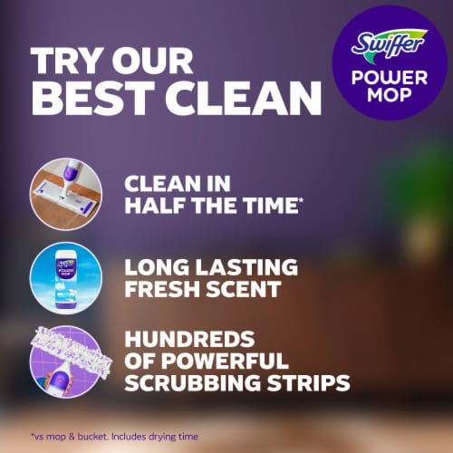 Swiffer PowerMop Multi-Surface Floor Cleaning Fresh Scent Mopping Kit Perspective: back