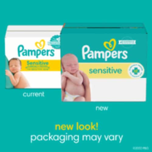Pampers Baby Wipes Sensitive Perfume Free Refill Packs Perspective: back