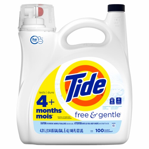 Tide HE Free & Gentle Liquid Laundry Detergent Perspective: back
