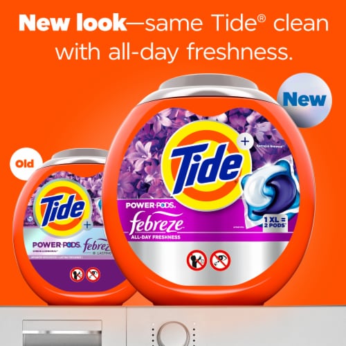 Tide Power Pods Febreze Spring & Renewal Laundry Detergent Pods Perspective: back