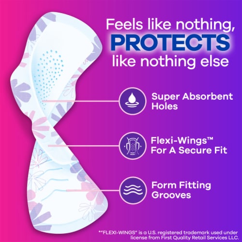 Always Radiant Feminine Pads for Women, Size 3 Heavy, with Wings, Light Clean Scent Perspective: back