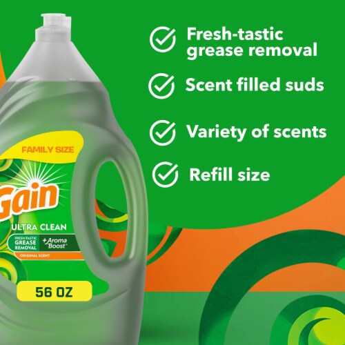 Gain Ultra Original Scent Dishwashing Liquid Dish Soap Perspective: back