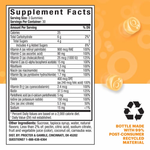 VÖOST Women's Multivitamin Gummies Perspective: back