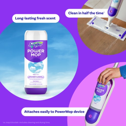 Swiffer PowerMop Floor Cleaning Solution with Fresh Scent Perspective: back