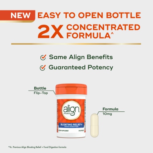 Align Bloating Relief + Food Digestion Probiotic Capsules Perspective: back