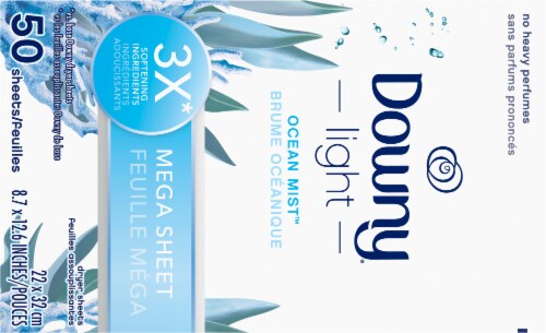 Downy® Light Mega Dryer Sheets Fabric Softener Dryer Sheets Ocean Mist Perspective: back