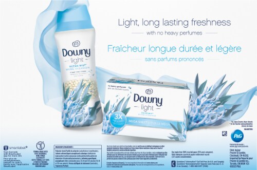 Downy® Light Ocean Mist Mega Dryer Sheets Perspective: back