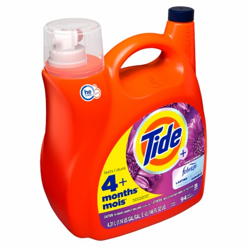Tide HE Plus Febreze Freshness Spring & Renewal Liquid Laundry Detergent Perspective: back