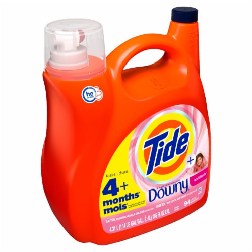 Tide HE Plus Downy April Fresh Liquid Laundry Detergent Perspective: back