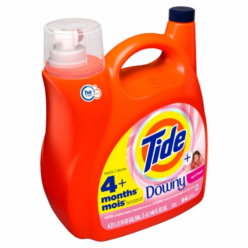 Tide HE Plus Downy April Fresh Liquid Laundry Detergent Perspective: back