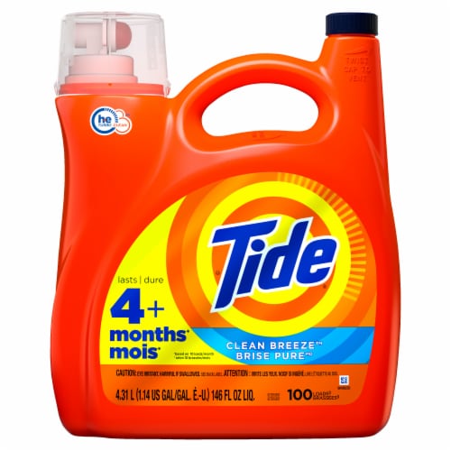Tide HE Clean Breeze Liquid Laundry Detergent Perspective: back