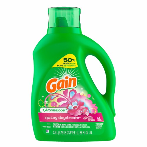 Gain + Aroma Boost HEC Spring Daydream Liquid Laundry Detergent Perspective: back