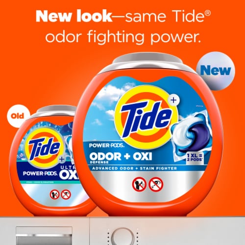 Tide Power Pods Odor Defense + Oxi Laundry Detergent Pods Perspective: back