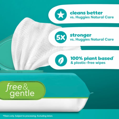 Pampers Free & Gentle Baby Wipes Perspective: back