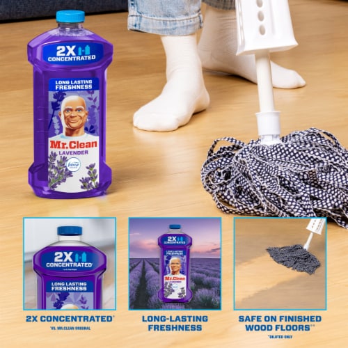Mr. Clean 2X Concentrated Multi Surface Cleaner with Febreze Lavender, All Purpose Cleaner Perspective: back
