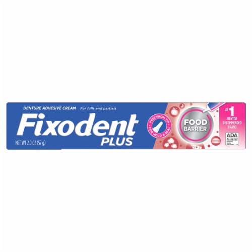 Fixodent Food Barrier Denture Adhesive Cream for Full and Partial Dentures Perspective: back