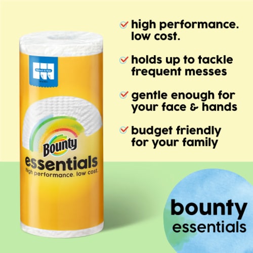 Bounty Essentials Select-A-Size Paper Towels, 4 Double Rolls, White, 108 Sheets Per Roll Perspective: back