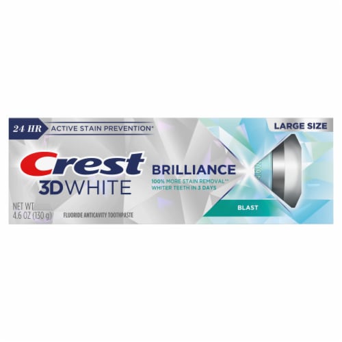 Crest 3D White Brilliance Blast Teeth Whitening Toothpaste Anticavity Fluoride Perspective: back