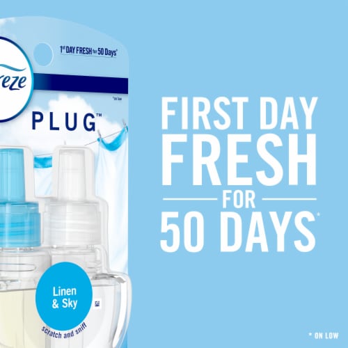 Febreze Odor-Fighting PLUG Air Freshener Oil Refills, Refresh & Energize Perspective: back