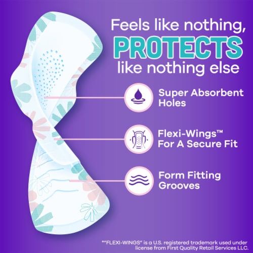 Always Radiant Teen Pads with FlexFoam Extra Heavy Absorbency Size 3 Unscented Perspective: back