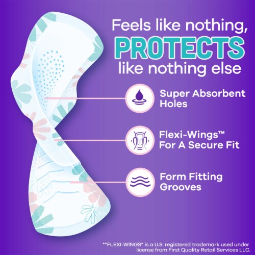Always Radiant Teen Pads with FlexFoam Extra Heavy Absorbency Size 3 Unscented Perspective: back