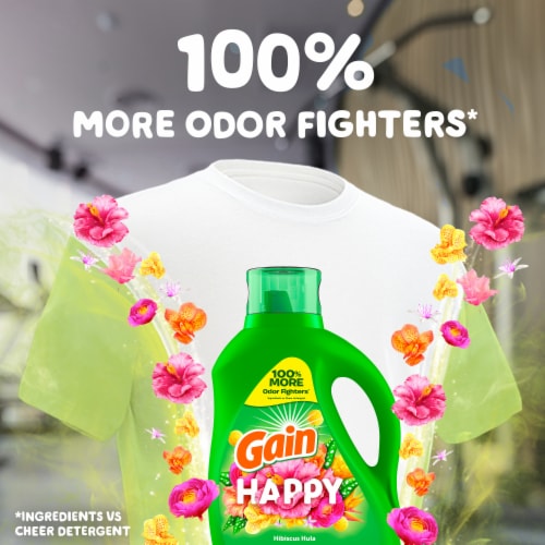 Gain Happy Hibiscus Hula Liquid Laundry Detergent Perspective: back