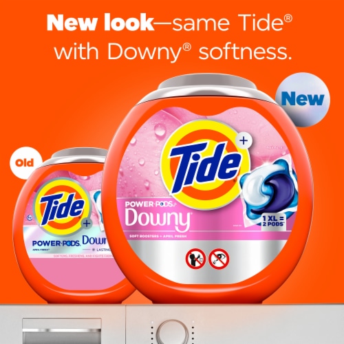 Tide Power Pods With Downy April Fresh Laundry Detergent Pods Perspective: back