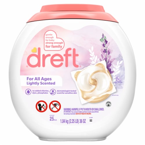 Dreft Lightly Scented Laundry Detergent Pods Perspective: back