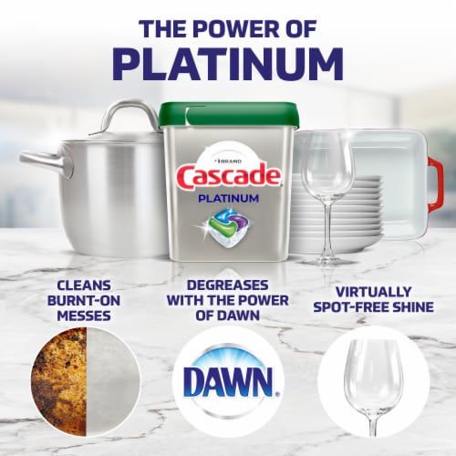 Cascade Platinum ActionPacs Fresh Scent Dishwasher Detergent Pods Perspective: back