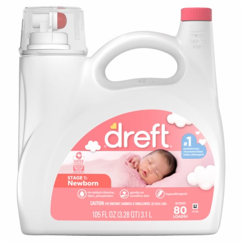 Dreft Newborn Baby Lightly Scented Liquid Laundry Detergent Perspective: back